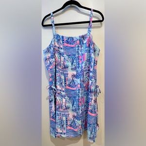 Lilly Pulitzer Sahar Whisper Blue Yeah Buoy Nautical Boat Shift Dress Romper